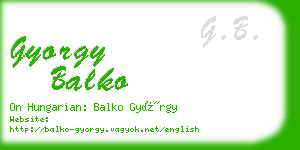 gyorgy balko business card